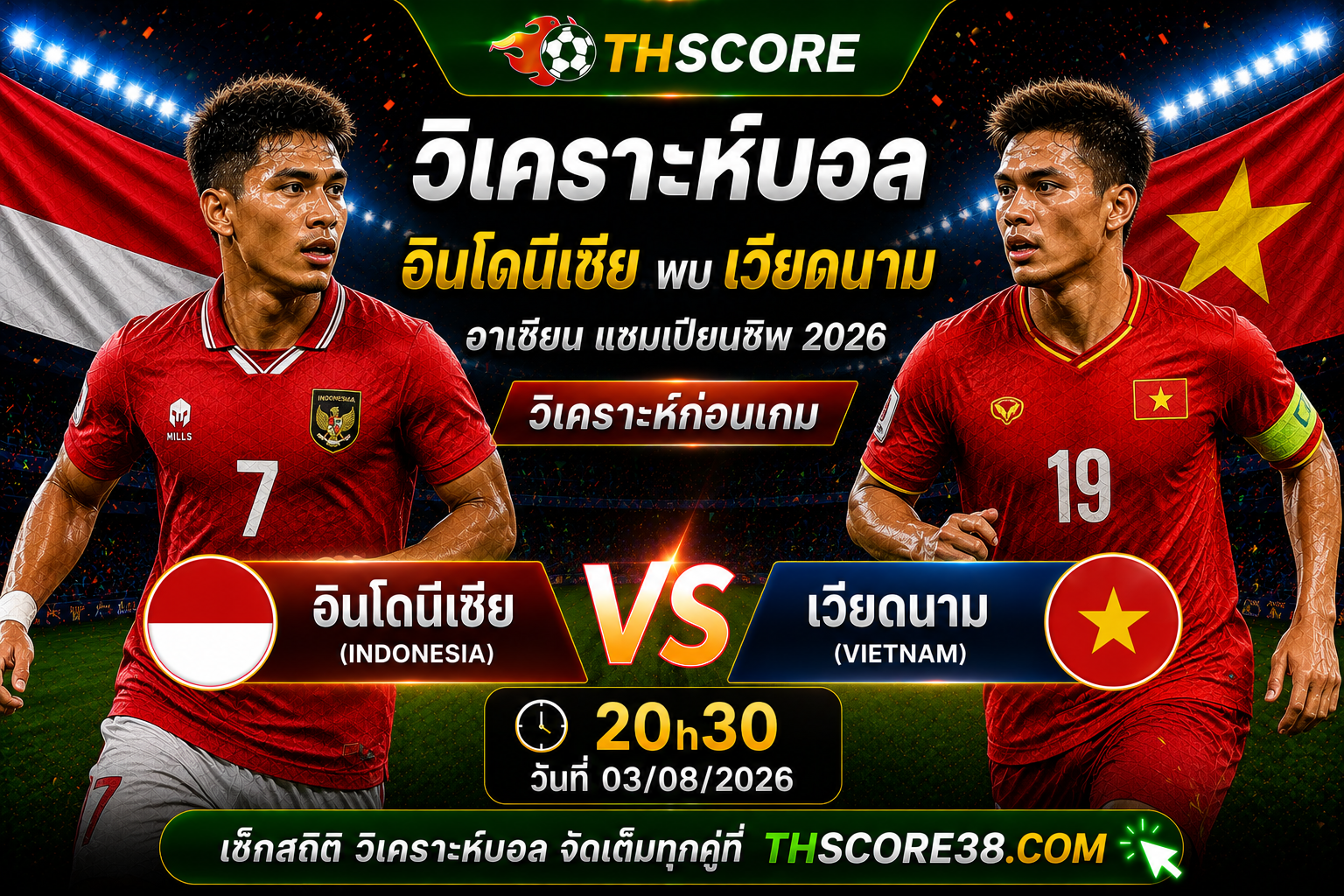 วิเคราะห์บอล อินโดนีเซีย พบ เวียดนาม 20h30 วันที่ 03/08 – อาเซียน แชมเปียนชิพ 2026